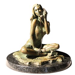 Black Phone II by Fabian Perez - Limited Edition Bronze Sculpture sized 10x10 inches. Available from Whitewall Galleries